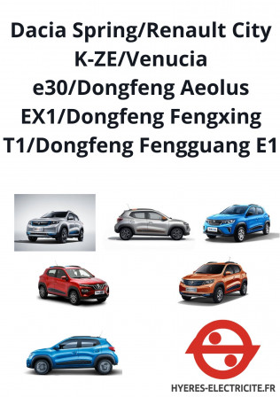 Dacia SpringRenault City K-ZEVenucia e30Dongfeng Aeolus EX1Dongfeng Fengxing T1Dongfeng Fengguang E1.jpg, janv. 2022